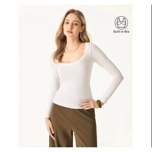 OGL BRAMI TOP BUILTIN BRA  LONG SLEEVE SHIRT SIZE M NWT